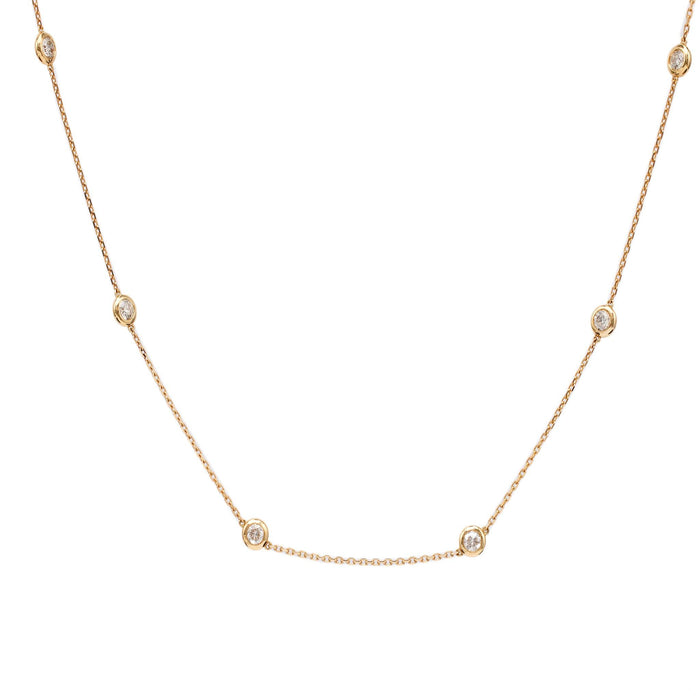 14k Yellow Gold Diamonds By The Yard Necklace