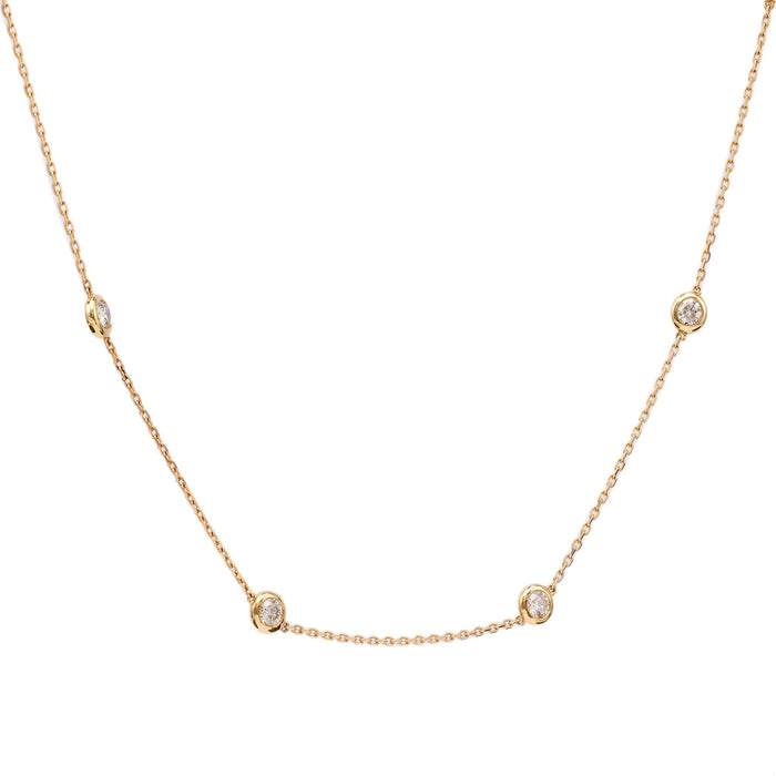 14k Yellow Gold Diamonds By The Yard Necklace