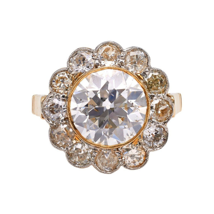 Antique Edwardian 3.54ct Old European Cut Diamond Halo Ring | Peterborough